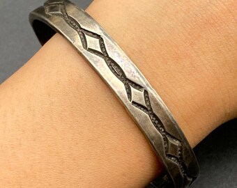 Vintage Navajo Ken & Mary Bill Sterling Silver Bracelet 7