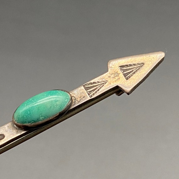 Vintage Navajo Native Turquoise Arrow Hand Stampe… - image 8