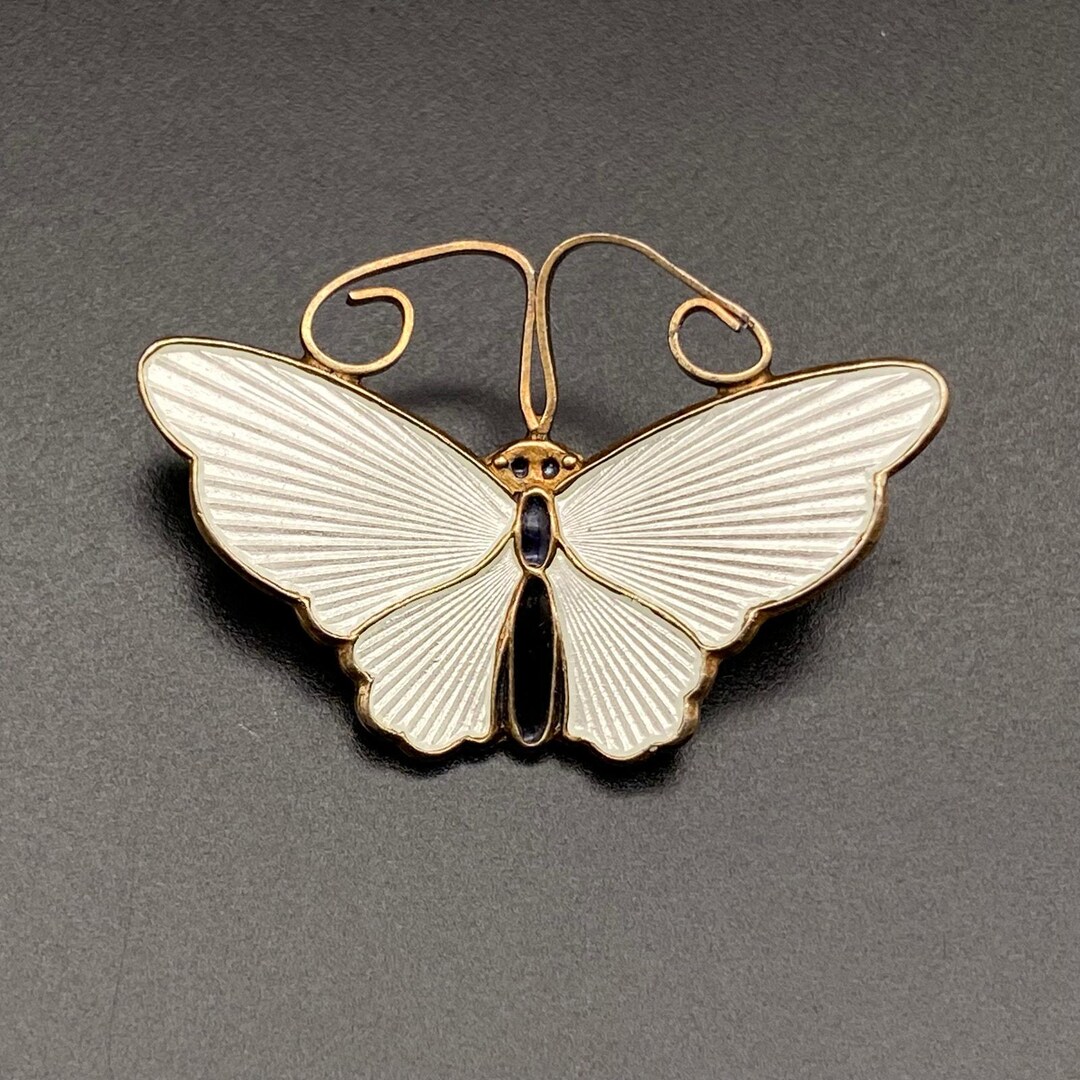 Vintage David Andersen Sterling Enamel Butterfly Brooch