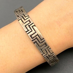 Vintage Modernist Sterling Silber Armband Armreif