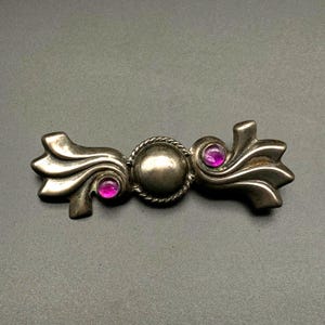 Vintage Mexiko Sterling Silber Amethyst Pin Brosche