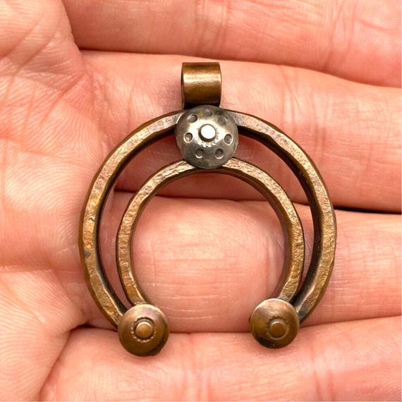 Vintage Southwestern Naja Stampwork Concho Copper… - image 9