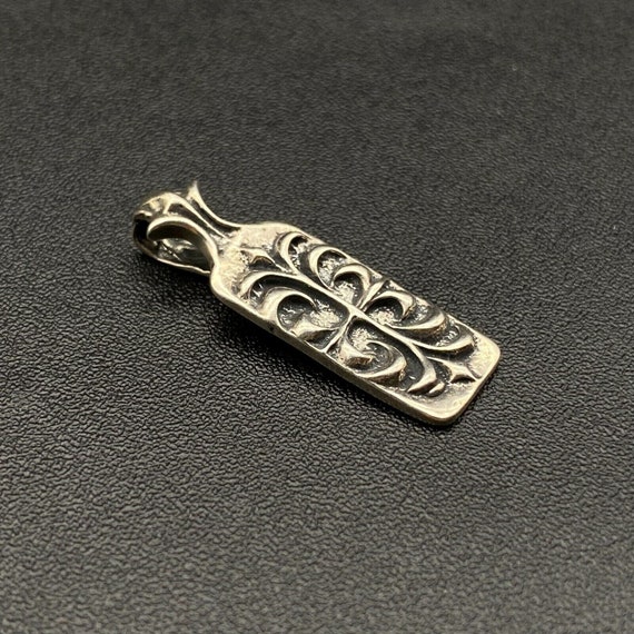 Petite Vintage Gothic Sterling Silver Pendant - image 8