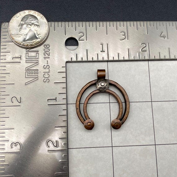 Vintage Southwestern Naja Stampwork Concho Copper… - image 3