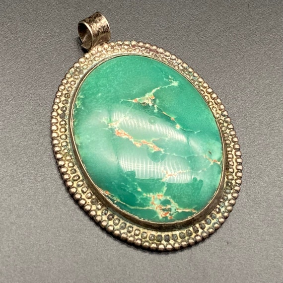 Vintage Navajo Native Turquoise Silver Pendant