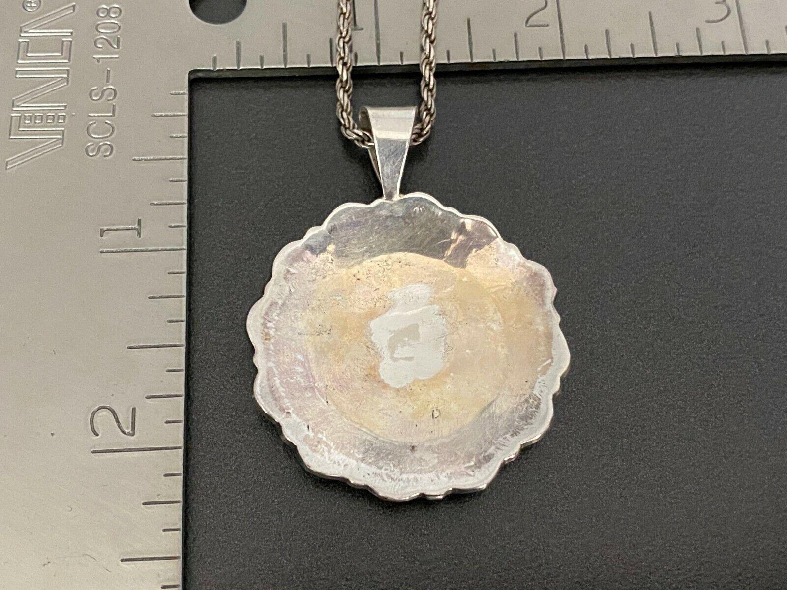 Vintage Navajo Native Kachina Stampwork Silver Pendant