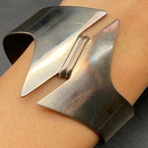Bransoleta w stylu vintage modernistycznym ze srebra próby 925, 6-7/8"