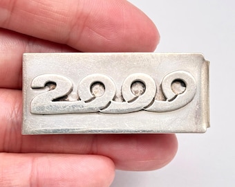 Vintage millenniumjaar 2000 sterlingzilveren geldclip