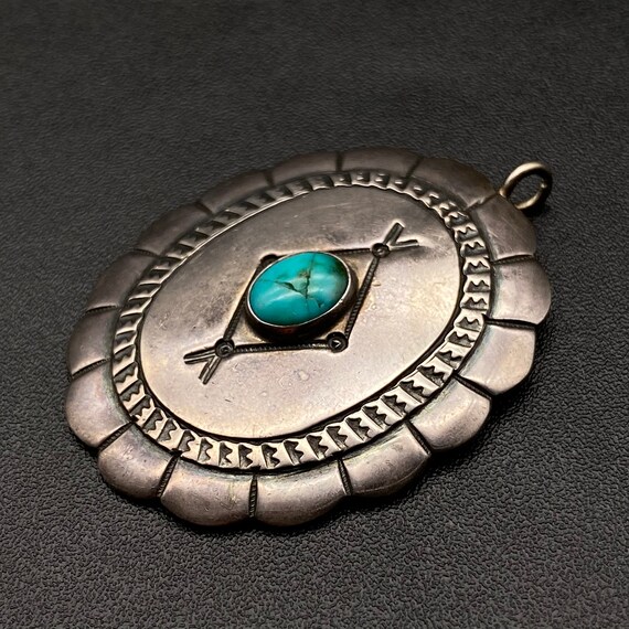 Vintage Navajo Turquoise Hand Stamped Concho Ster… - image 4