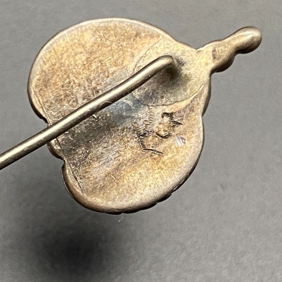 Vintage Navajo Coral Silver Hat Pin - image 4