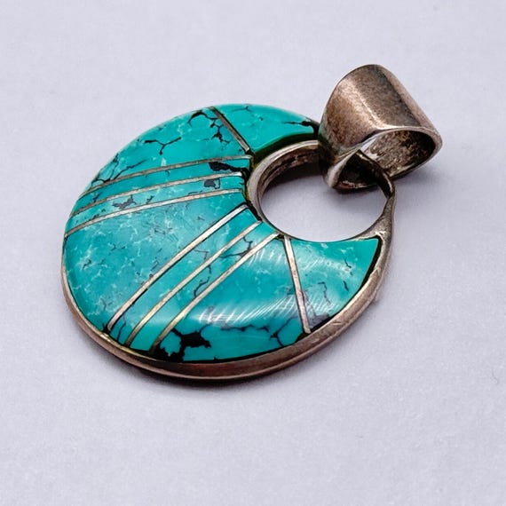 Vintage Southwestern Turquoise Sterling Silver Pe… - image 10