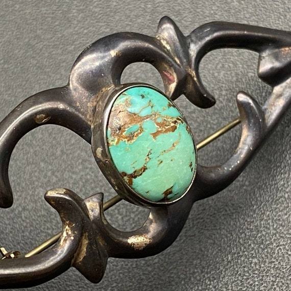 Vintage Navajo Native Turquoise Sterling Silver S… - image 10