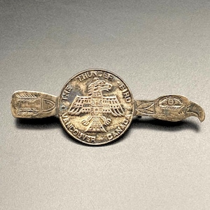 Spilla vintage in argento sterling con uccello del tuono tribale nativo del nord-ovest
