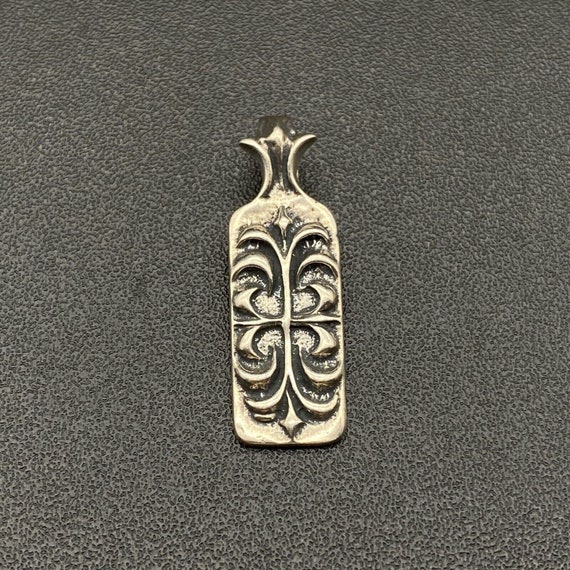 Petite Vintage Gothic Sterling Silver Pendant - image 7
