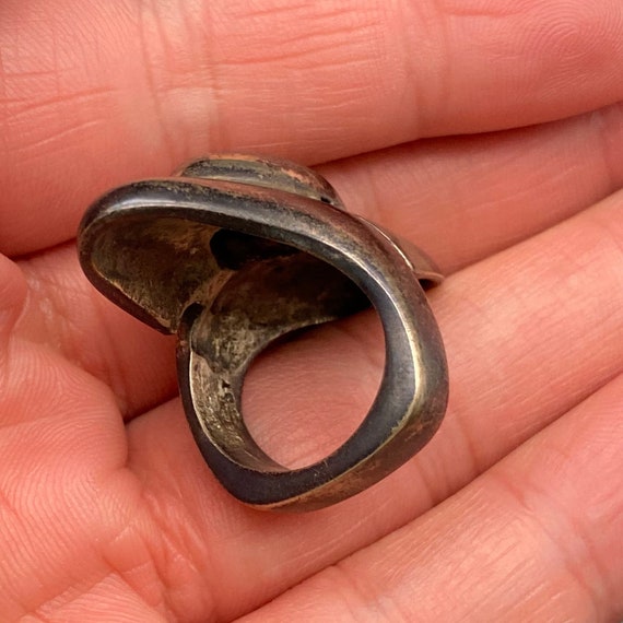 Vintage Modernist Sterling Silver Ring Size 5.25 - image 10
