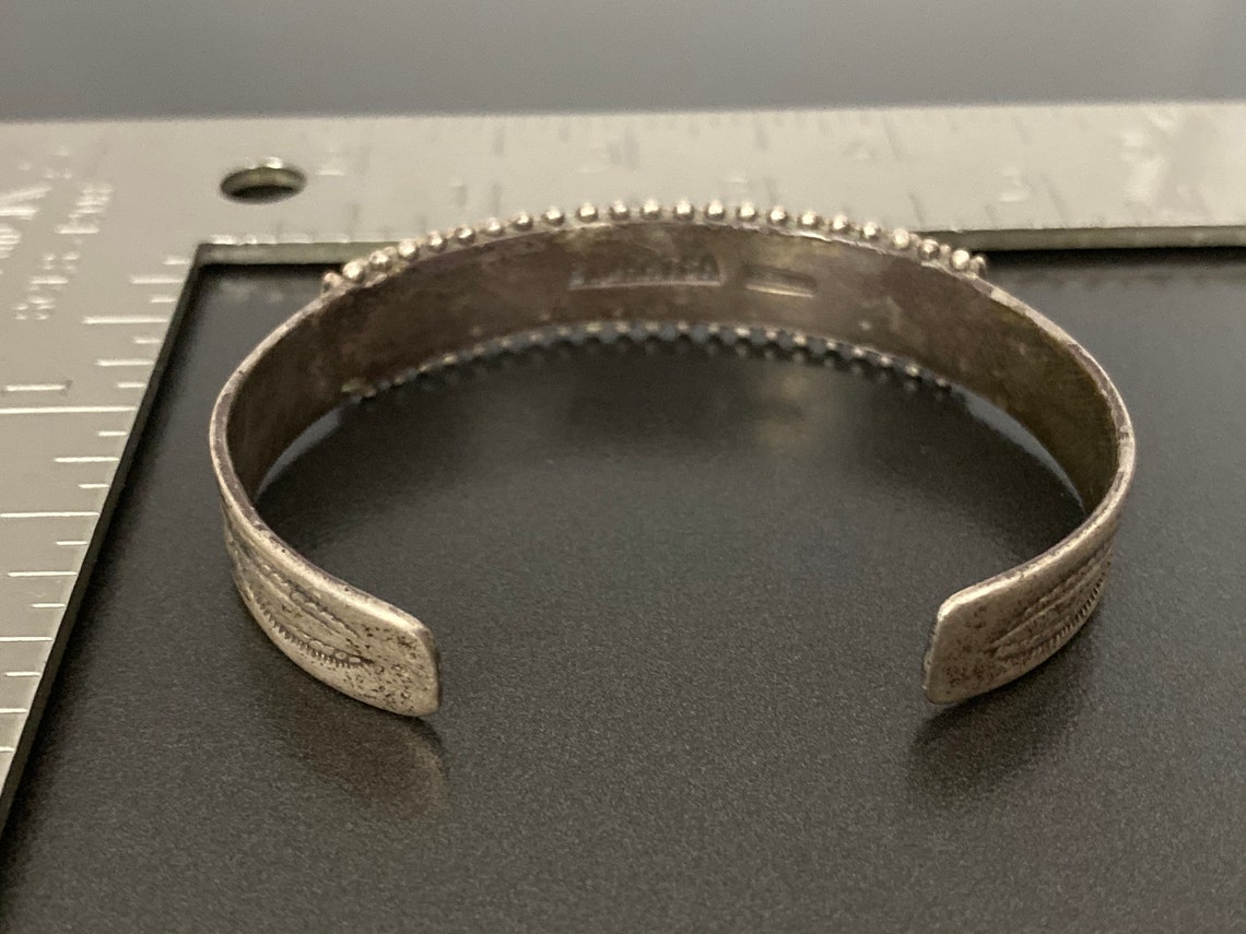 Vintage Zuni Bryant Waatsa Sterling Silver Turquoise Stampwork Etsy