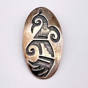 Vintage Hopi Native Milson Taylor Parrot Bird Silver Pendant