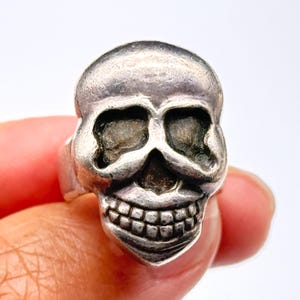 Vintage Skull Sterling Silver Biker Ring Size 7
