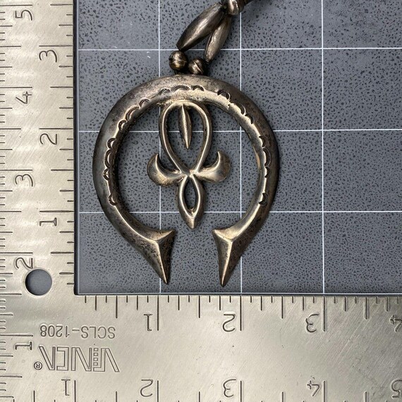 Vintage Navajo Native Naja Stamp Work Sandcast Silver