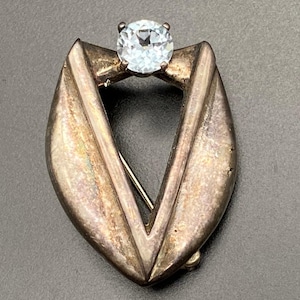 Vintage Modernist Sterling Silver Pin Brooch