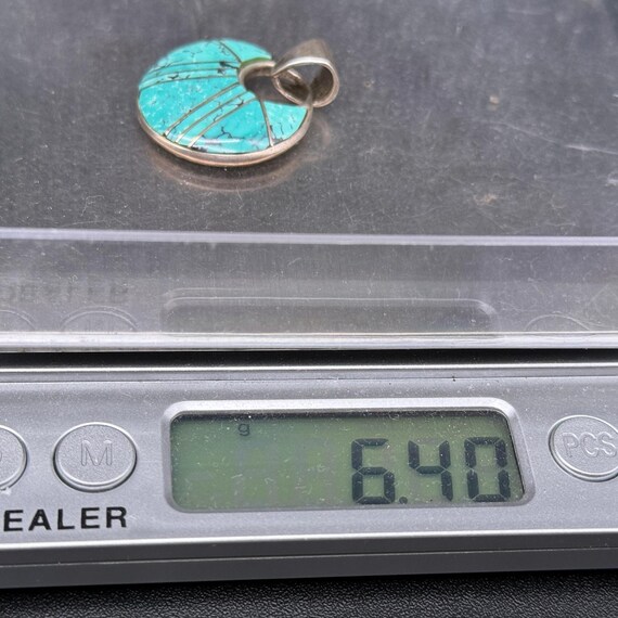 Vintage Southwestern Turquoise Sterling Silver Pe… - image 2