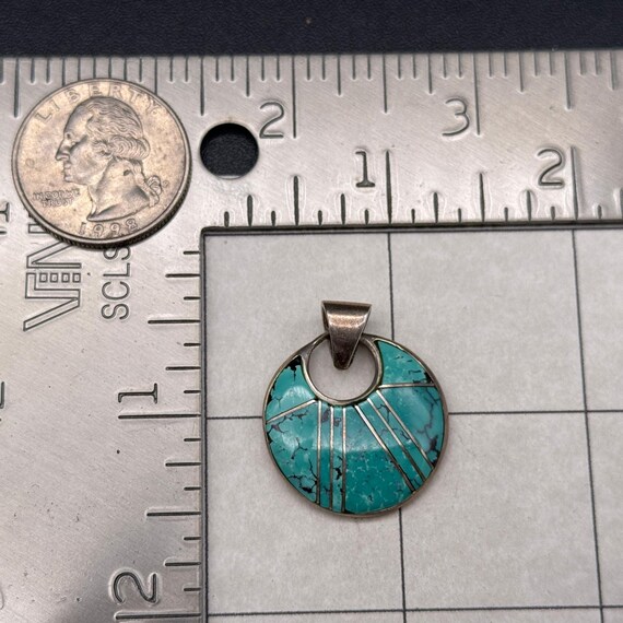 Vintage Southwestern Turquoise Sterling Silver Pe… - image 3