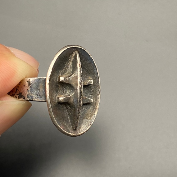 Vintage Brutalist Sterling Silver Ring Size 9.75 - image 8