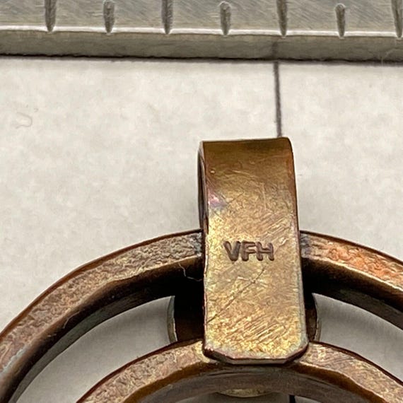 Vintage Southwestern Naja Stampwork Concho Copper… - image 4