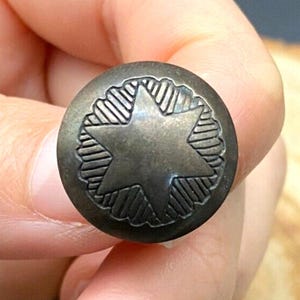 Vintage Southwestern Concho Star Silver Button