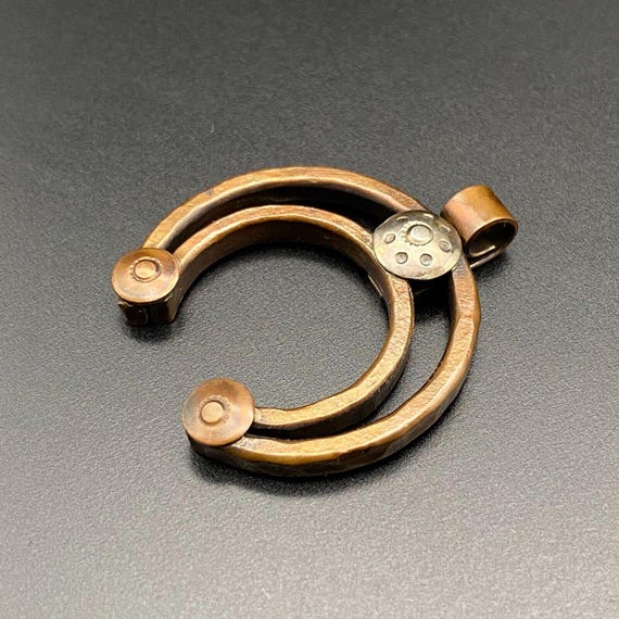 Vintage Southwestern Naja Stampwork Concho Copper… - image 10