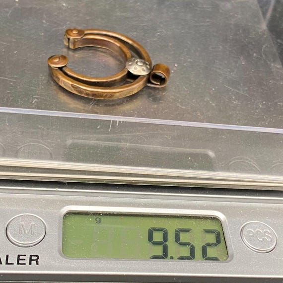 Vintage Southwestern Naja Stampwork Concho Copper… - image 2