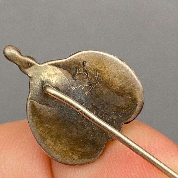 Vintage Navajo Coral Silver Hat Pin - image 5
