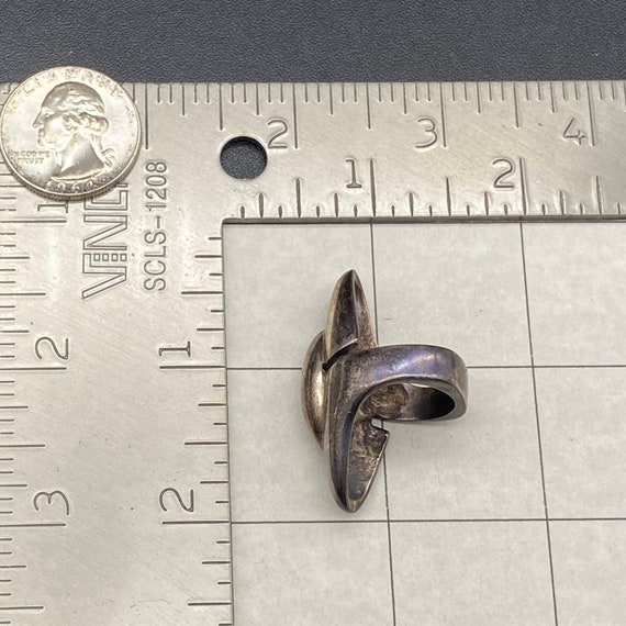 Vintage Modernist Sterling Silver Ring Size 5.25 - image 2