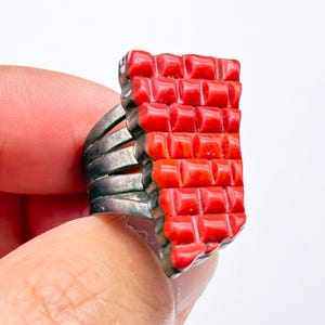 Vintage Southwestern Spiny Oyster Sterling Silver Ring Size 6