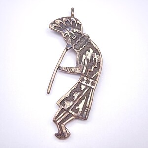 Broche colgante de plata de ley con diseño de Kokopelli del suroeste vintage