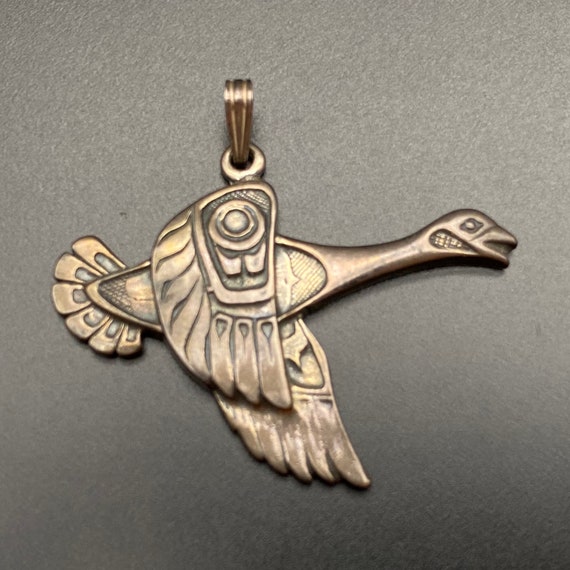 Vintage Northwest Duck Bird Sterling Silver Pendan