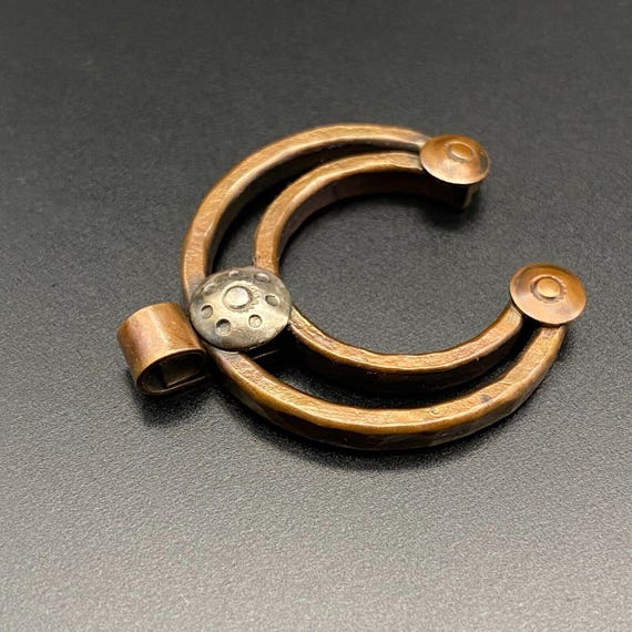 Vintage Southwestern Naja Stampwork Concho Copper… - image 11