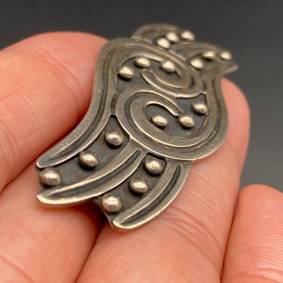 Vintage Mexico Sterling Silver Pin Brooch - image 8