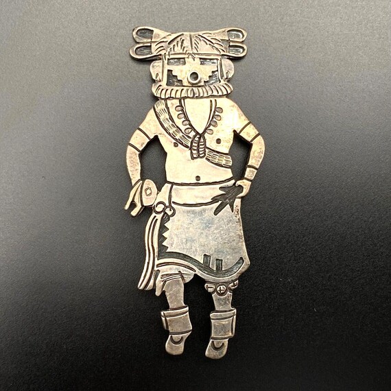 Vintage Hopi McBride Lomayestewa Kachina Native Silver Pin Brooch