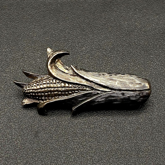 Vintage Corn Sterling Silver Pin Brooch - image 1