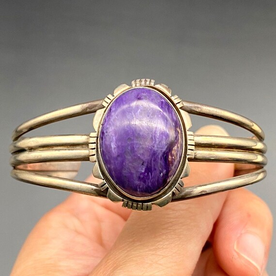 Swirls Of Inlaid Amethyst Vintage Sterling Silver Bracelet Cuff Swirls Of Inlaid Amethyst Vintage Sterling Silver Bracelet Cuff