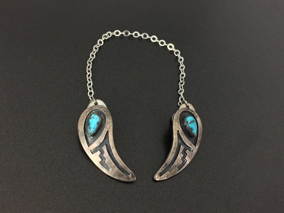 Vintage Southwestern Indian Sterling Silver Turquo