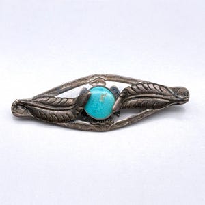 Spilla vintage in argento sterling con turchese Thunderbird, nativo Navajo