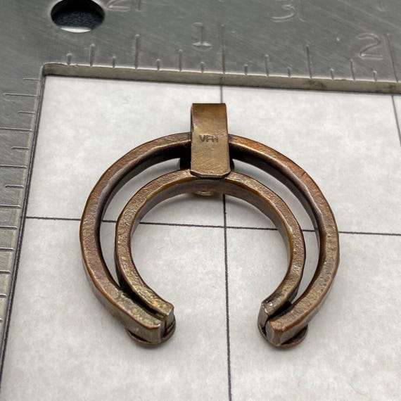 Vintage Southwestern Naja Stampwork Concho Copper… - image 8