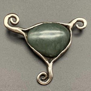Vintage Modernist Swirl Sterling Silver Pin Brooch