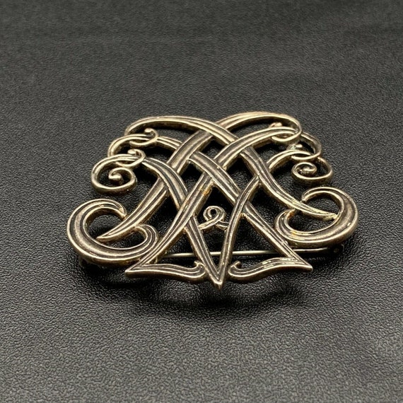 Vintage Art Nouveau Sterling Silver Pin Brooch - image 9