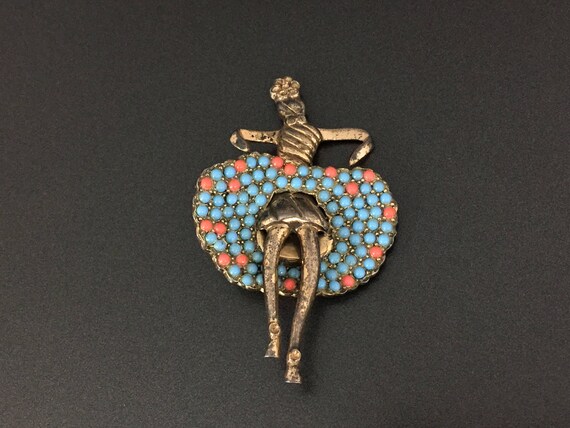 Vintage Gold Plated Sterling Silver Ballerina Pin