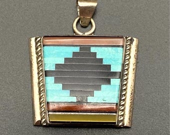 ヴィンテージ ズニ族 ズニトゥーン ターコイズ コーラル インレイ