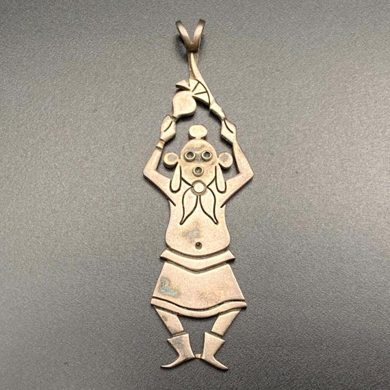 Vintage Hopi Gary Elsie Yoyokie Native Mudhead Kachina Sterling Silver Pendant