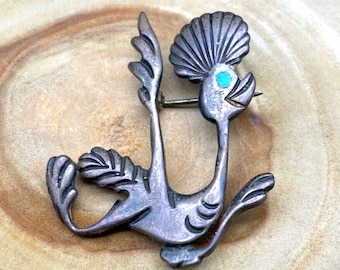 ヴィンテージ ナバホ族 ターコイズ ロードランナー バード シルバー